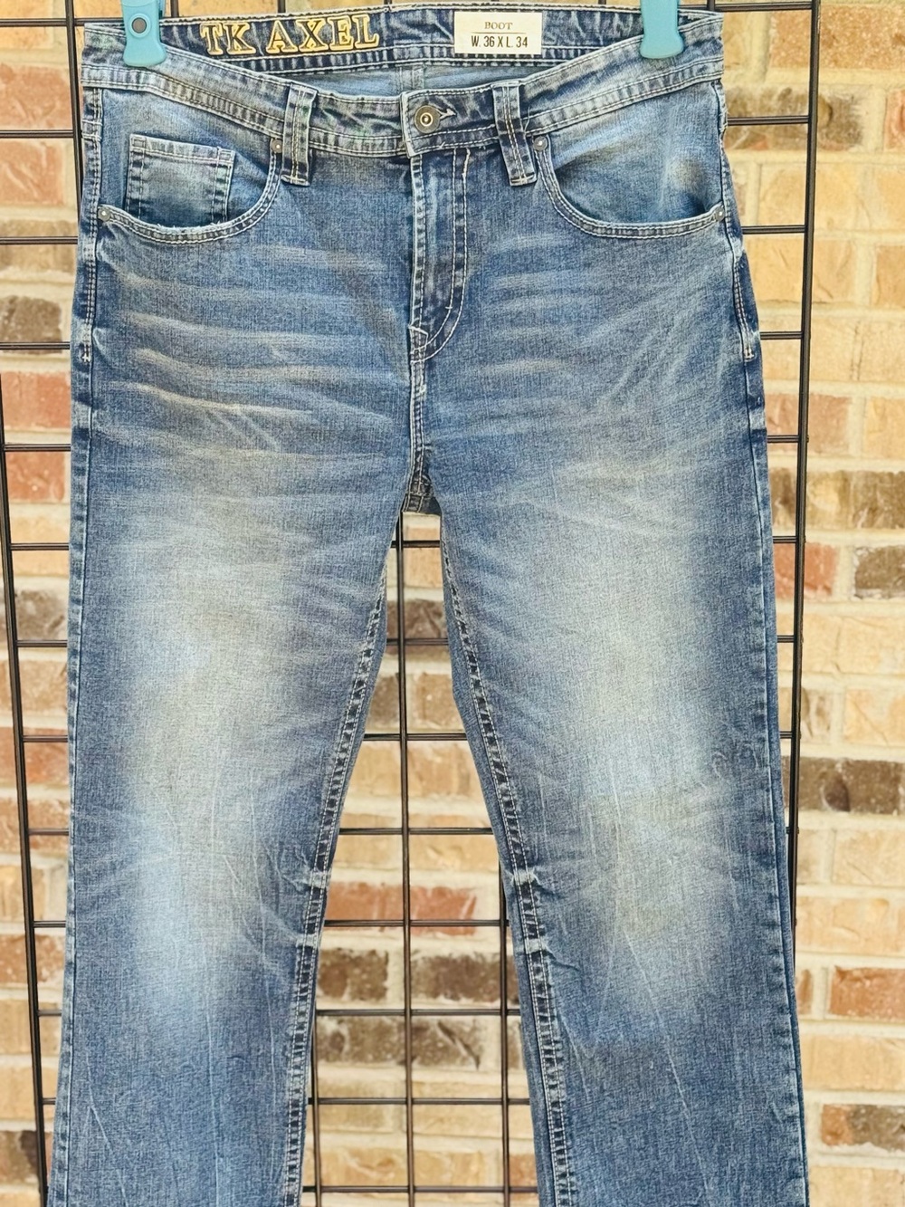 Men's Slim Straight Light Blue Jeans by TK AXEL